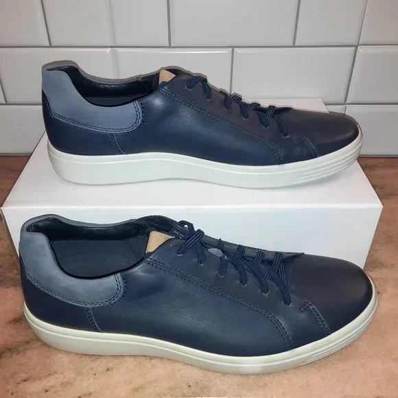 Ecco | Shoes | Ecco Mens Soft 7 Notie Shoes Blue Leather 